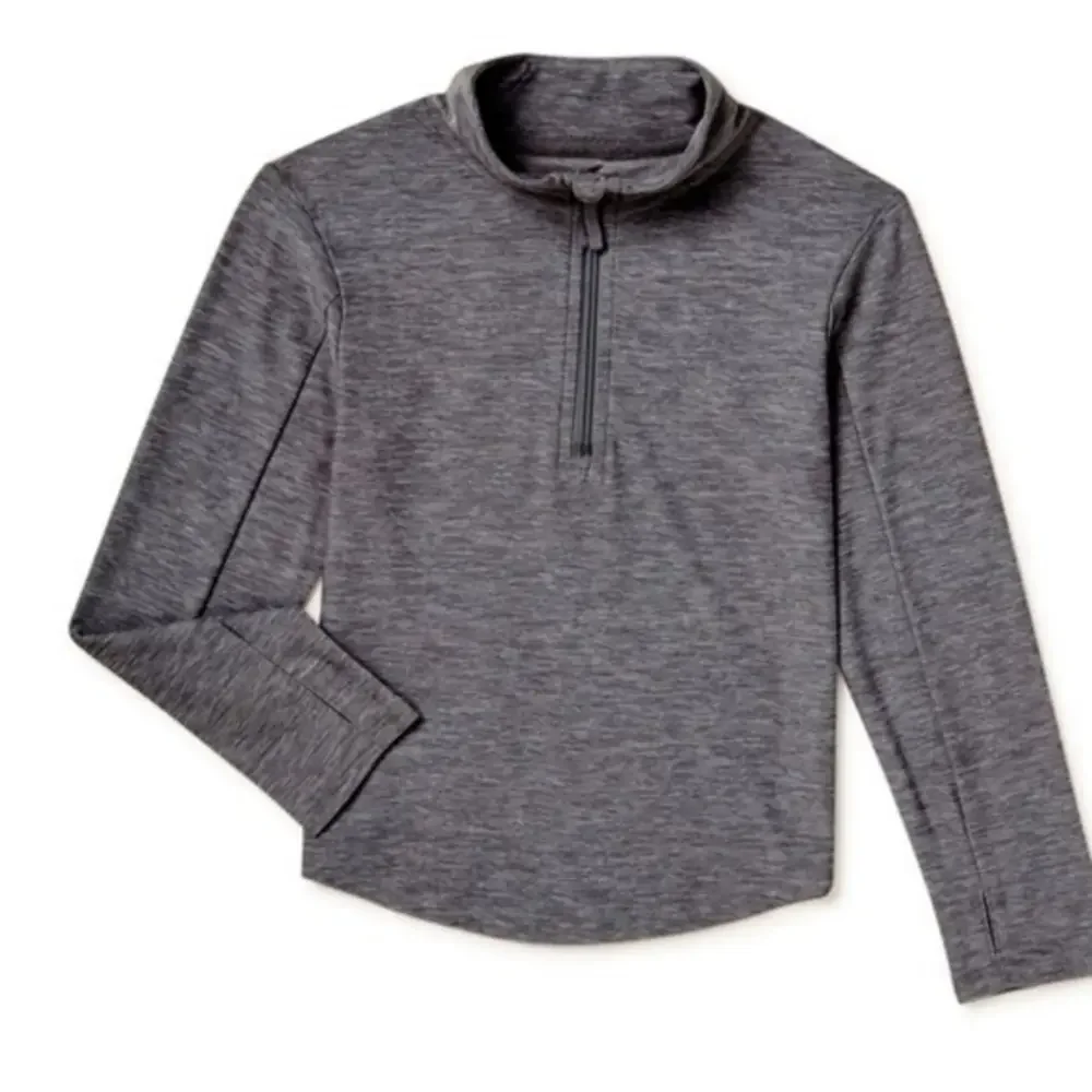 Justice girls mock-neck 3/4‎ zip front pull over activewear Size 12 | EUC